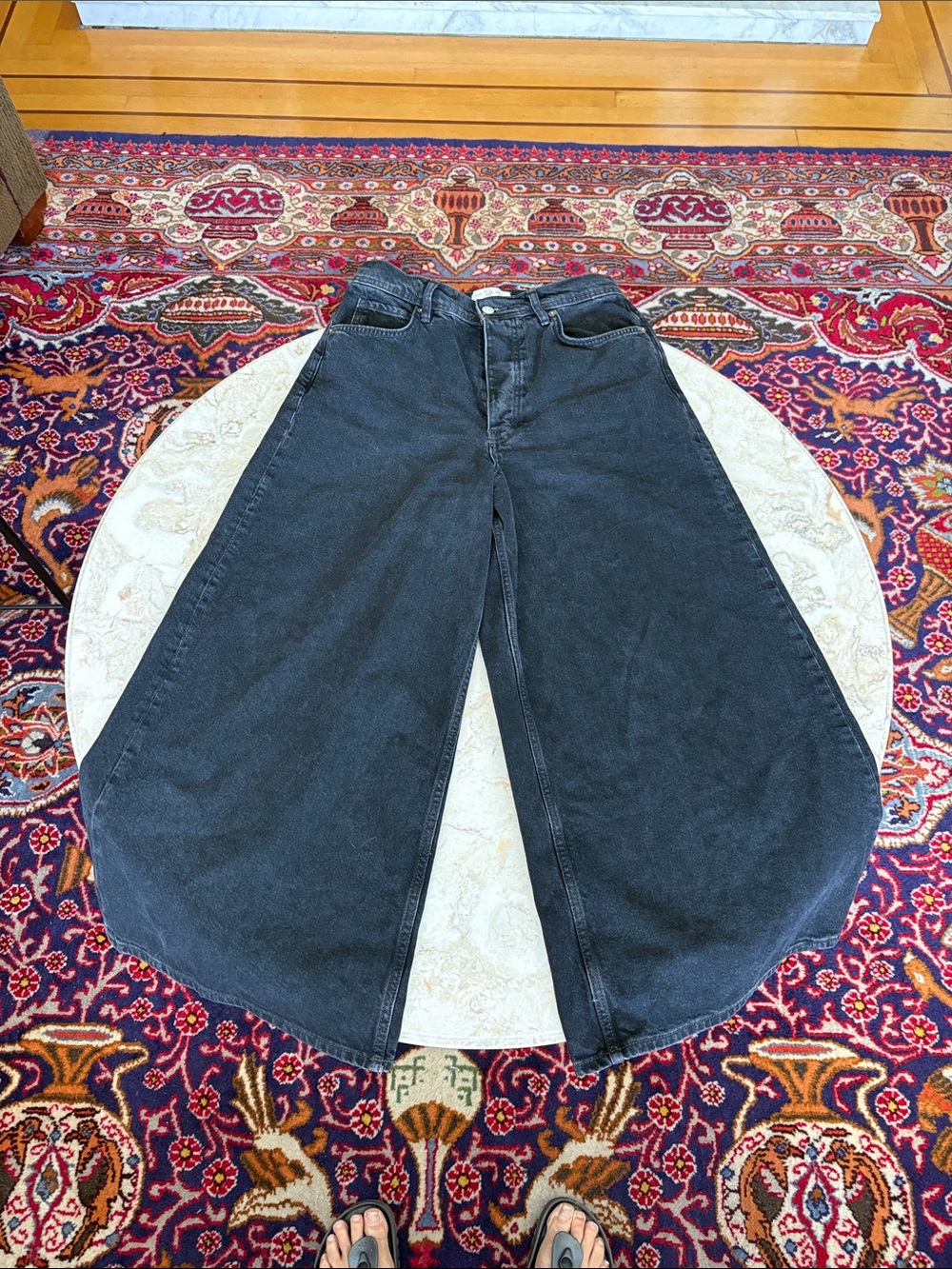 Free People We The Free Extra Wide-Leg  Jeans - Doppelgänger (Black Denim) - Picture 2 of 14
